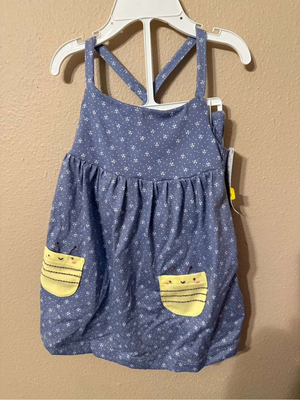 Carter's Blue Dress with Yellow Pocket Accents
